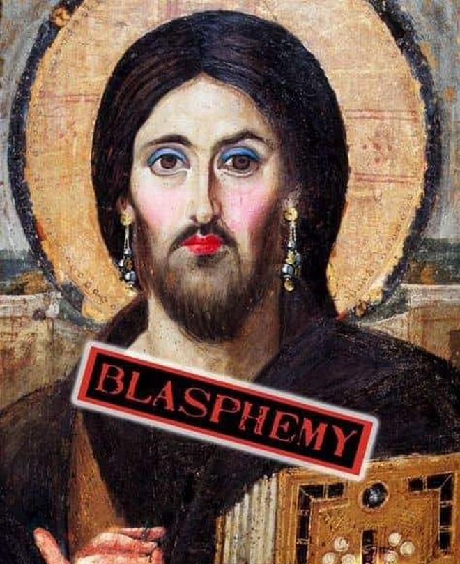 Blasphemy in Nafplio, Greece, December 2019